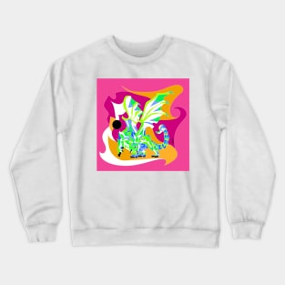 violet kaiju manticore ecopop monster art Crewneck Sweatshirt